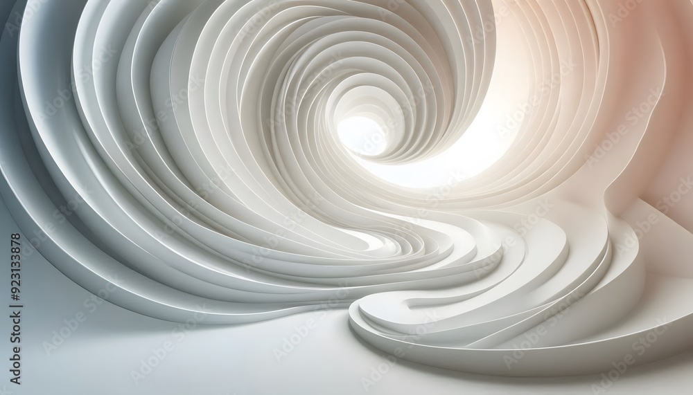 Obraz premium Abstract waves of white and gray hues flowing smoothly in a gradient with soft light