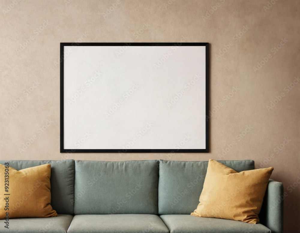 Blank empty picture frame mock-up. Artwork template in interior design Blank empty picture frame mock-up. Artwork template in interior design