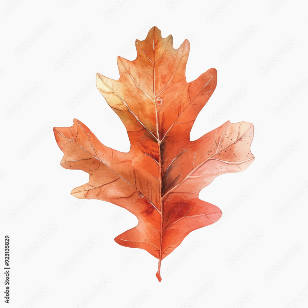 Obraz premium Autumn leaf watercolor illustration