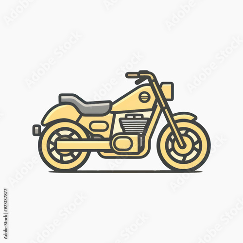 Stylized yellow motorcycle illustration