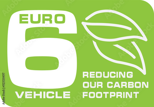 EURO 6 emission standard. European emission standards stickers. 