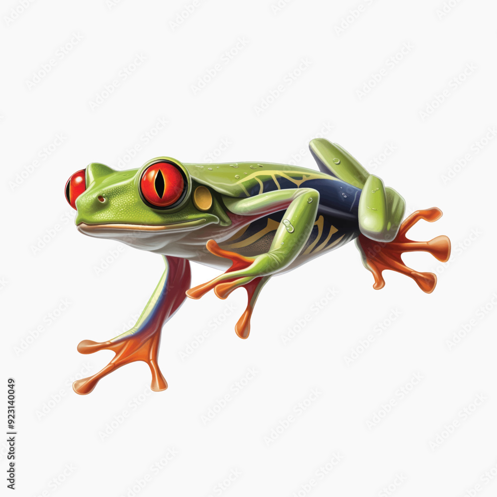 Fototapeta premium Colorful red-eyed tree frog