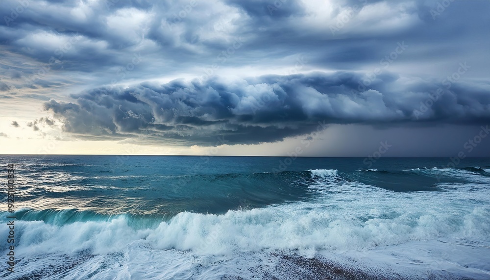 A storm rolls in over the ocean A storm rolls in over the ocean