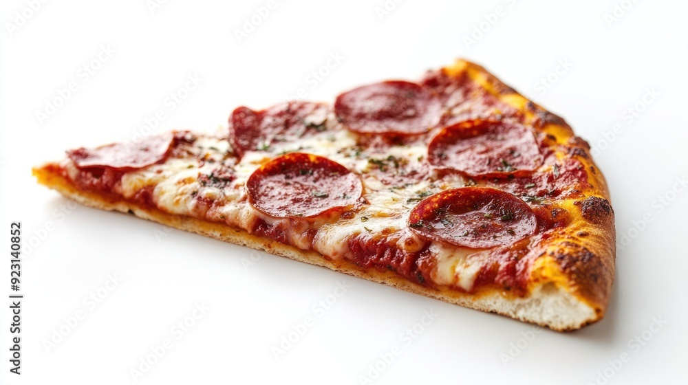 Pepperoni Pizza Slice on White Background Pepperoni Pizza Slice on White Background