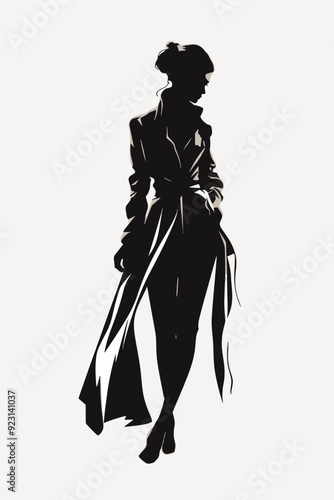 Elegant silhouette fashion illustration
