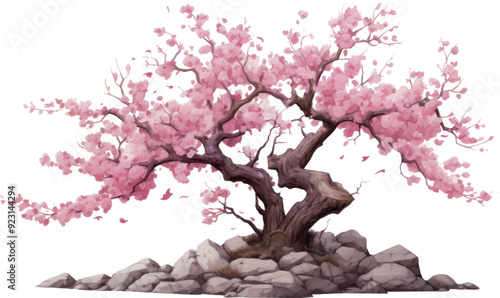 Beautiful blooming cherry blossom tree