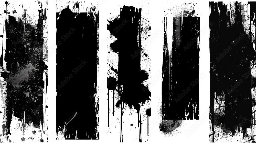 Black noise stipple dots halftone pattern on white horizontal background, grainy texture, dust and scratches. Black noise stipple dots halftone pattern on white horizontal background, grainy texture, dust and scratches.