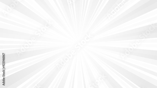 Rays of radial gray sun on white background. starburst beams template for your shine poster design