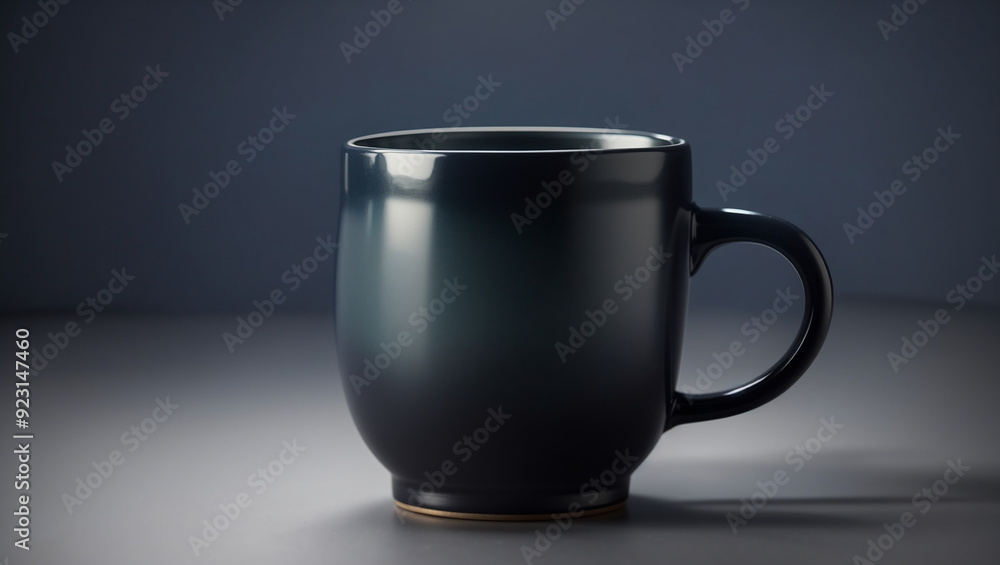 It's a dark blue ceramic mug with a slightly textured surface and a small, brown base.
It's a dark blue ceramic mug with a slightly textured surface and a small, brown base.