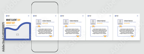 Customer feedback testimonial social media post carousel or web banner template. client testimonials social media post banner bundle design. Client feedback carousel post banner template