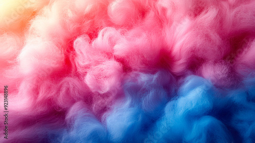 Vibrant Eco Fur Texture in Pastel Pink and Blue - Abstract Cotton Candy Wool Background for Creative Designs and Soft Visuals