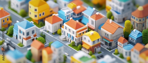 Vibrant Isometric Cityscape Featuring Charming Historic Districts