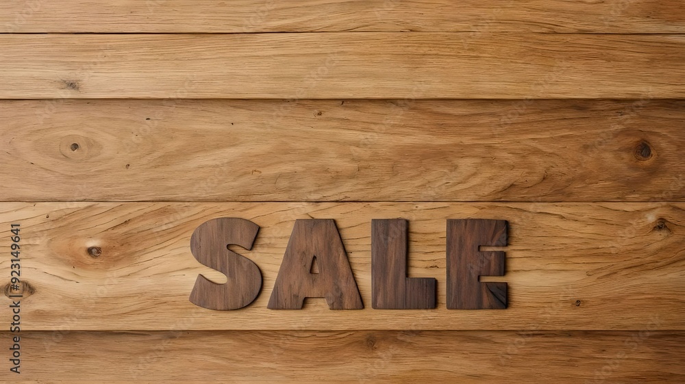Wooden banner with the inscription sale Wooden banner with the inscription sale