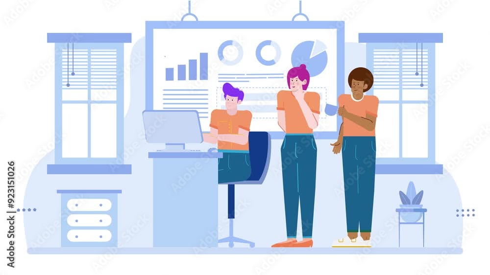 business and finance teamwork collaboration illustration concept animated video business and finance teamwork collaboration illustration concept animated video