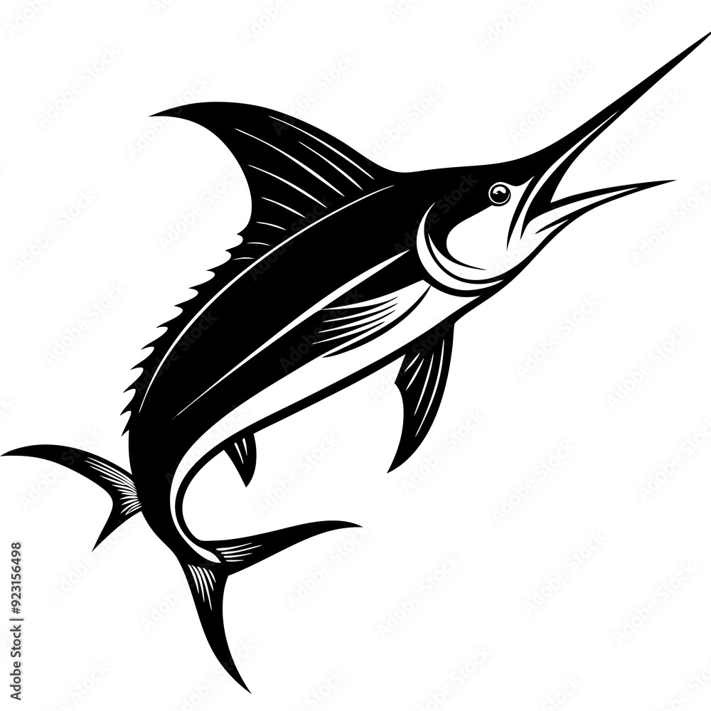 Marlin silhouette vector illustration Marlin silhouette vector illustration