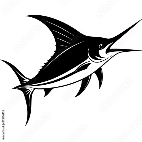 Marlin silhouette vector illustration