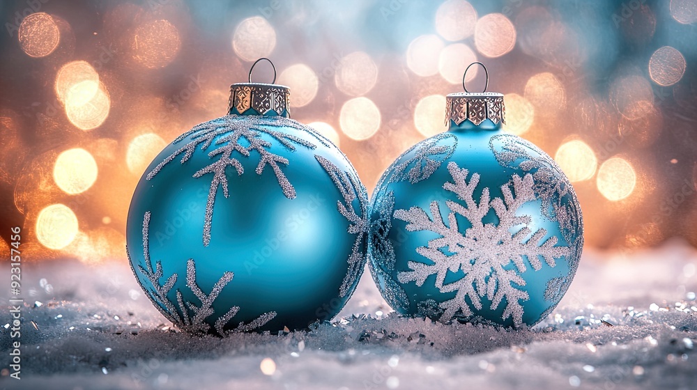 Elevate Your Space with Enchanting Christmas Ornaments: Deep Azure & Light Cyan Snowflake Decor for a Romantic Winter Ambiance - Perfect for Holiday Posters or Festive Interior Design Elevate Your Space with Enchanting Christmas Ornaments: Deep Azure & Light Cyan Snowflake Decor for a Romantic Winter Ambiance - Perfect for Holiday Posters or Festive Interior Design