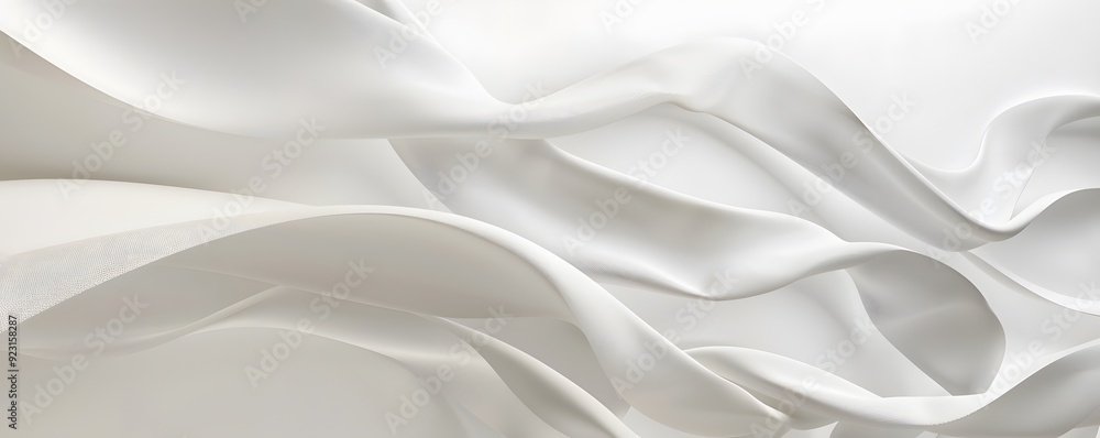 Abstract White Fabric Draped in Gentle Waves Abstract White Fabric Draped in Gentle Waves