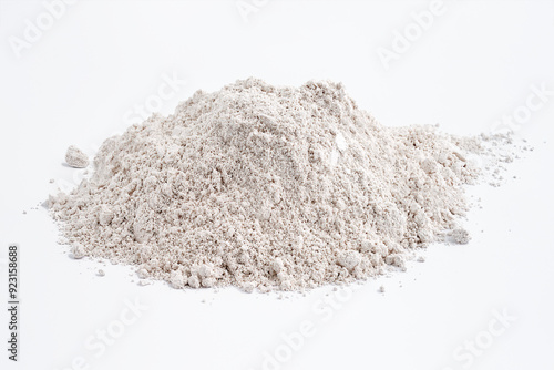 Photography Heap of calcium carbonate powder on white background