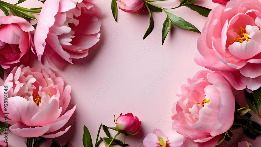 there are pink flowers arranged in a circle on a pink surface there are pink flowers arranged in a circle on a pink surface