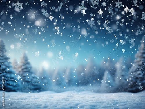 Wallpaper Mural Snowy winter night with christmas snowman Torontodigital.ca