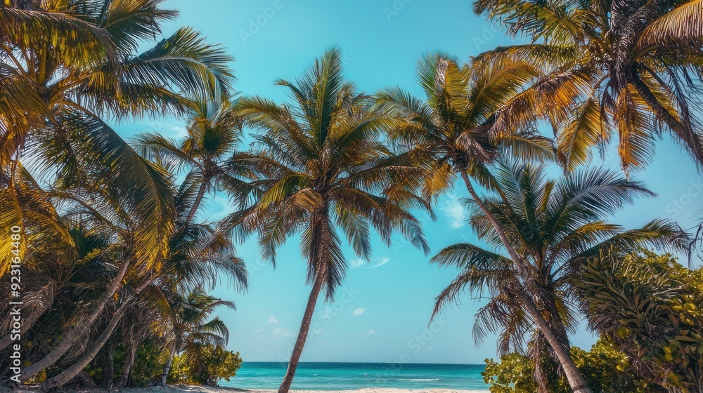 Fototapeta premium palm trees on the beach