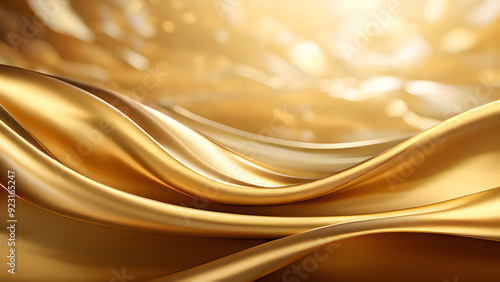 golden silk flowing in the wind on a gold background