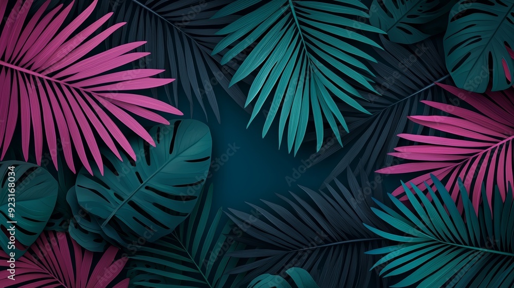 Vibrant tropical leaves in shades of green and purple create an exotic backdrop, perfect for nature-themed designs and projects. Vibrant tropical leaves in shades of green and purple create an exotic backdrop, perfect for nature-themed designs and projects.