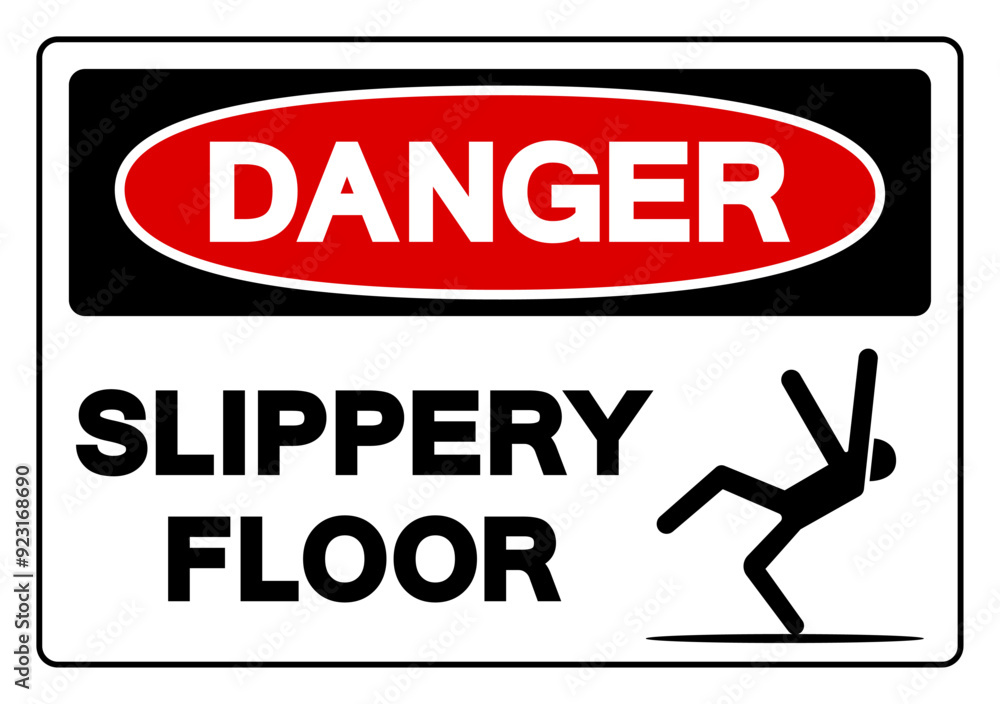 Danger Slippery Floor Symbol Sign,Vector Illustration, Isolate On White Background Label. EPS10 Danger Slippery Floor Symbol Sign,Vector Illustration, Isolate On White Background Label. EPS10