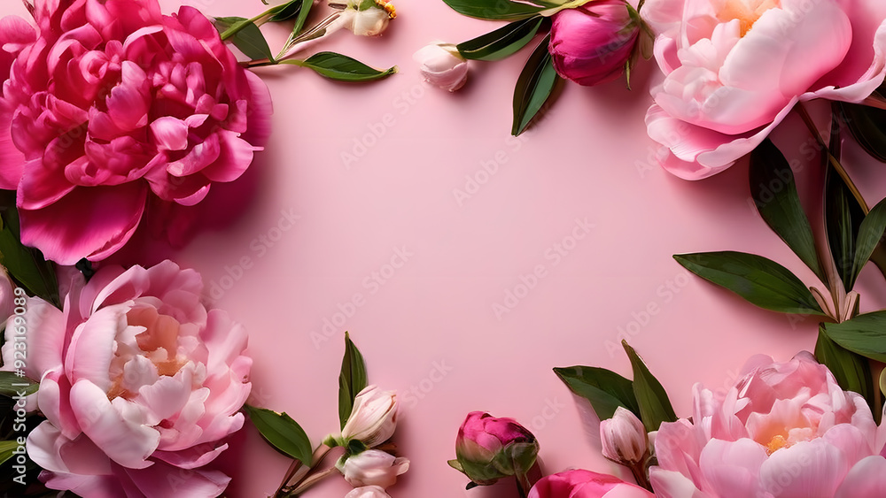 there are pink flowers arranged in a circle on a pink background there are pink flowers arranged in a circle on a pink background