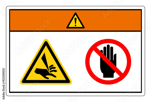 Warning Sharp Edges Watch Your Fingers Do Not Touch Symbol Sign, Vector Illustration, Isolate On White Background Label. EPS10