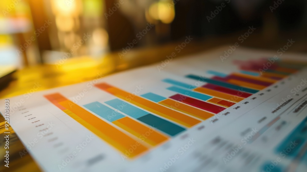 A colorful chart is displayed on a table A colorful chart is displayed on a table