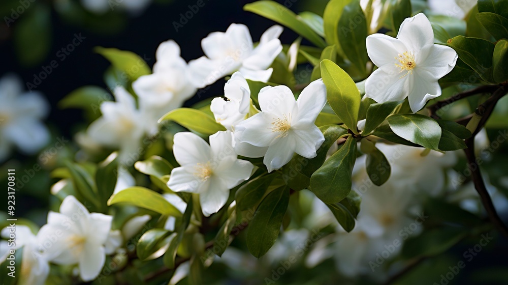 A photo of a blooming jasmine A photo of a blooming jasmine