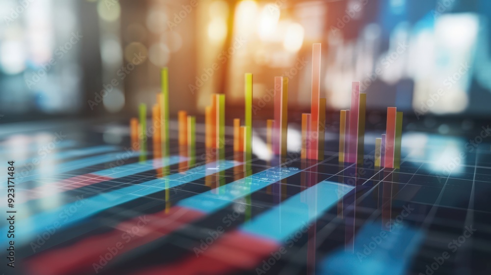 A colorful graph with red, yellow, and green bars A colorful graph with red, yellow, and green bars
