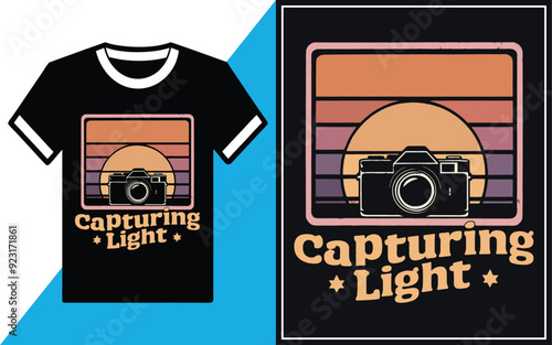 Capturing light t shirt Design vector Illustration.