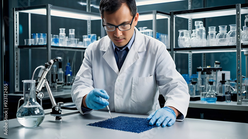 Medical dna research lab scientist using advanced technology for genetic analysis and testing
