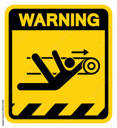 Nip Hazard Warning Sign, Vector Illustration, Isolate On White Background Label. EPS10