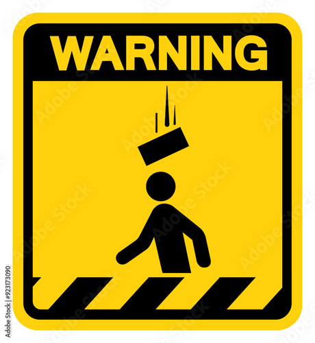 Falling Debris Warning Sign, Vector Illustration, Isolate On White Background Label. EPS10