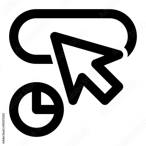click through, rate, click rate, ctr, click ratio, click percentage outline icon
