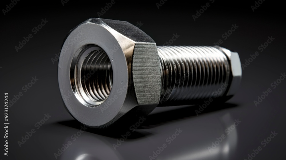 A photo of a bolt with a nylon lock nut A photo of a bolt with a nylon lock nut