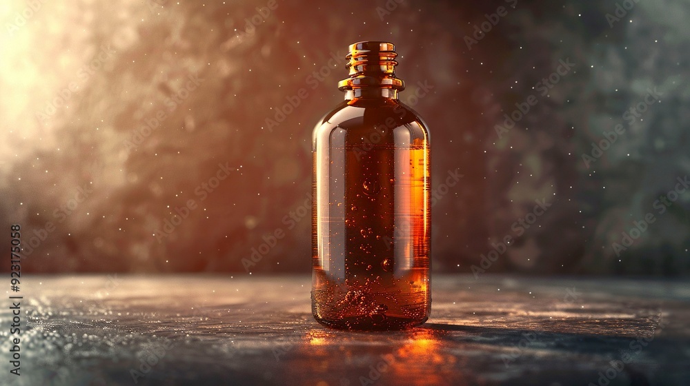 A photo of a bottle of antiseptic solution A photo of a bottle of antiseptic solution