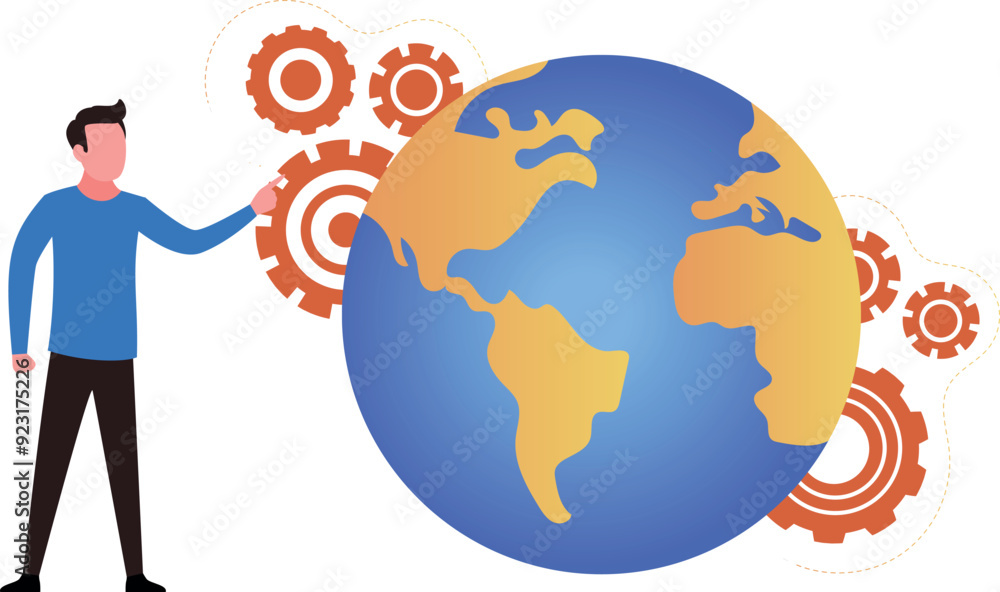 The boy is doing global management. The boy is doing global management.