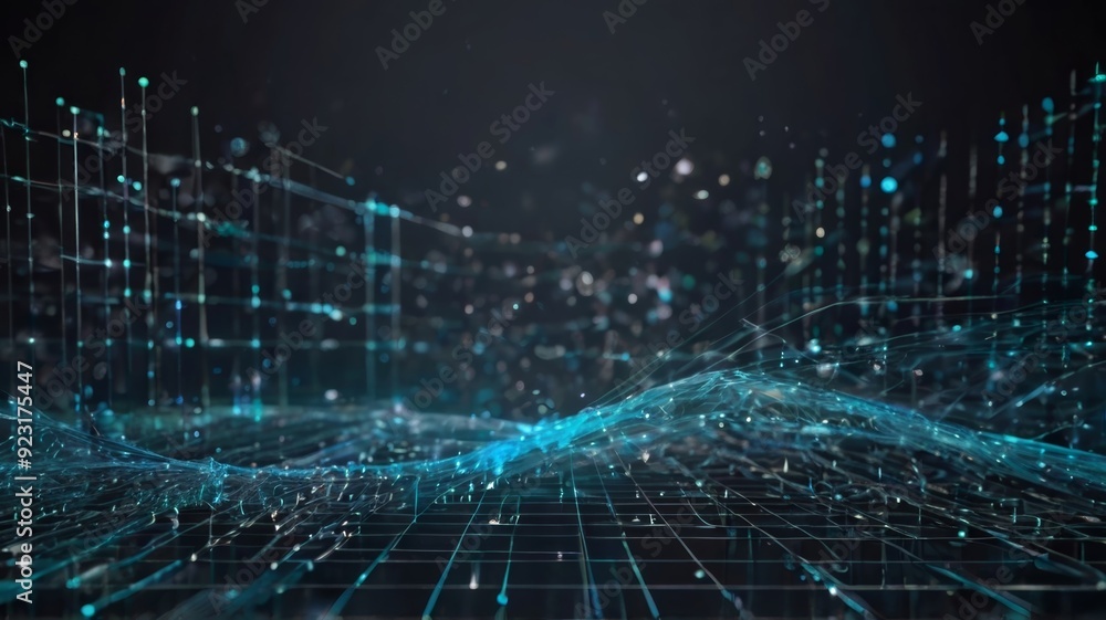 Digital technology and particles mesh background design Digital technology and particles mesh background design