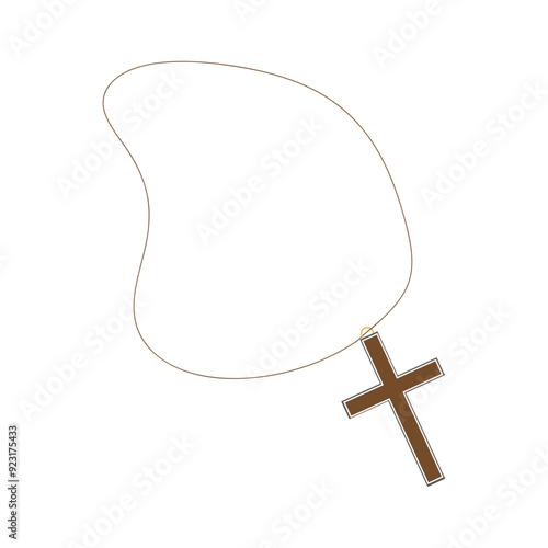 Church wooden cross isolated on white