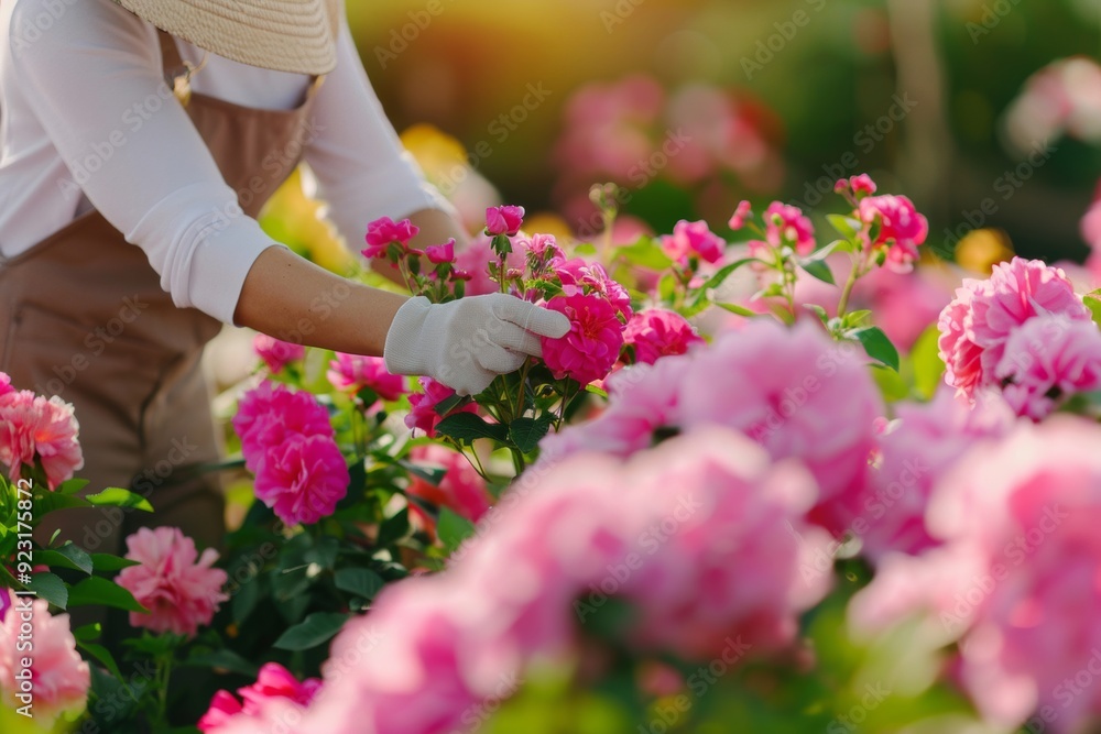A gardener maintains fragrant flowers with meticulous care, focusing on their maintenance, classification, and fragrance. A gardener maintains fragrant flowers with meticulous care, focusing on their maintenance, classification, and fragrance.