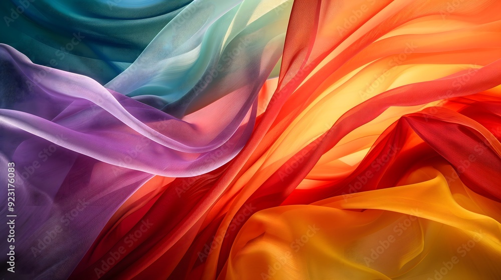 Obraz premium Close up of a colorful fabric with a blurry background.