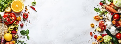 Wallpaper Mural Banner of the role of nutrition in maintaining health with copyspace for custom design and messaging. A balanced diet and proper nutrition contribute to overall well being Torontodigital.ca