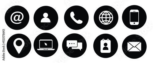 Contact As Flat Icon Solid Style isolated, easy to change color and size.