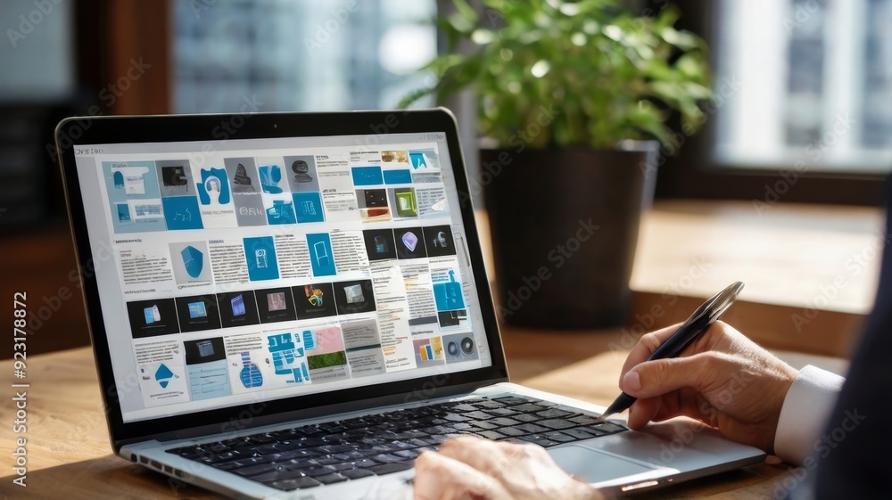 document management conceptBusinessman working with laptop document management conceptBusinessman working with laptop