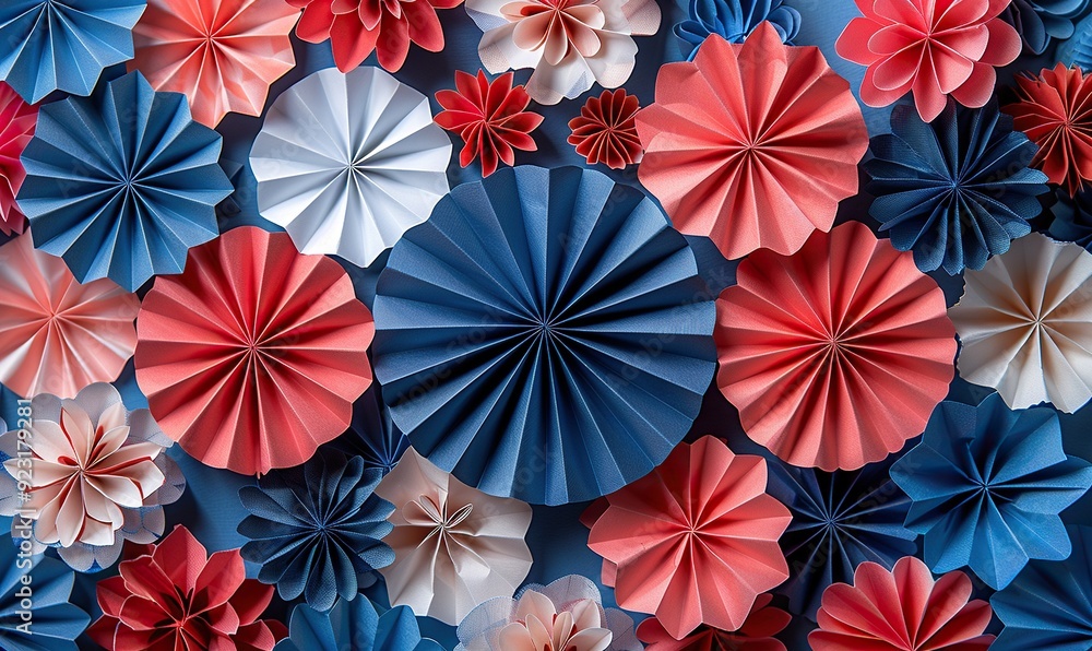 happy labor day independence day veterans day banner design flat lay red white,blue usa paper fans isolated on white background. happy labor day independence day veterans day banner design flat lay red white,blue usa paper fans isolated on white background.